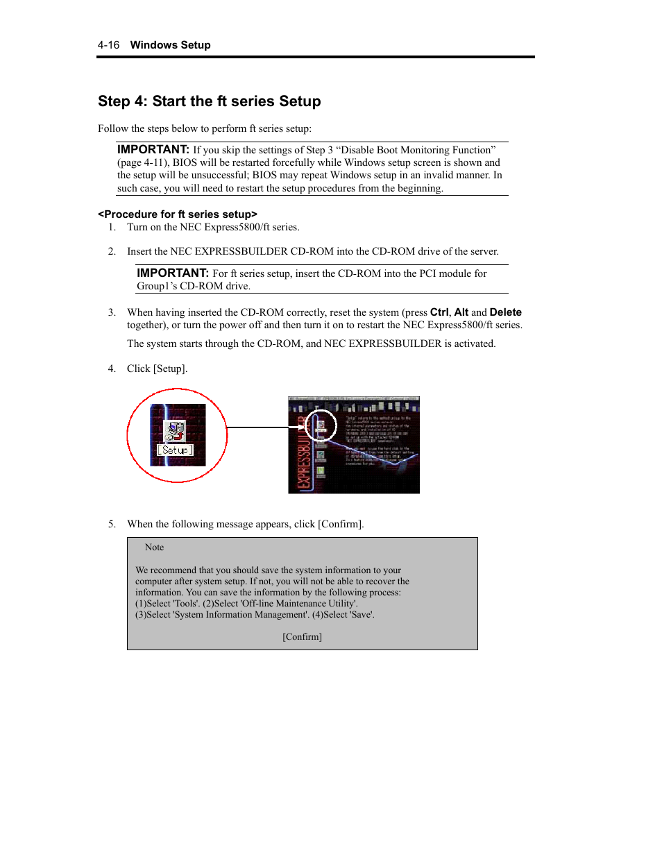 Step 4: start the ft series setup | NEC Express 320Lc-R User Manual | Page 60 / 145