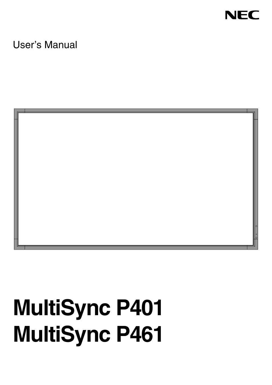 NEC MULTISYNC P461 User Manual | 40 pages