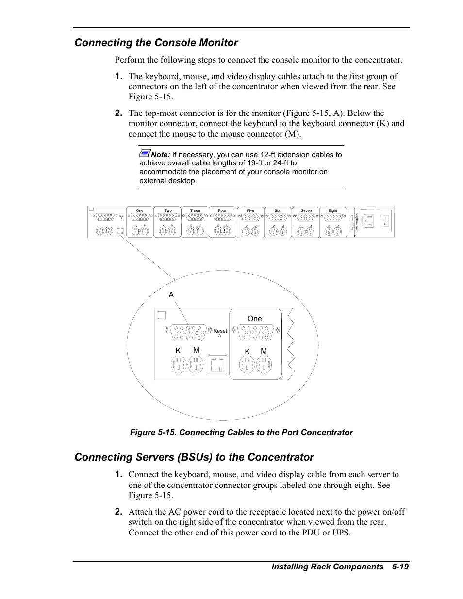 Connecting the console monitor, Connecting servers (bsus) to the concentrator | NEC EXPRESS800 User Manual | Page 67 / 78