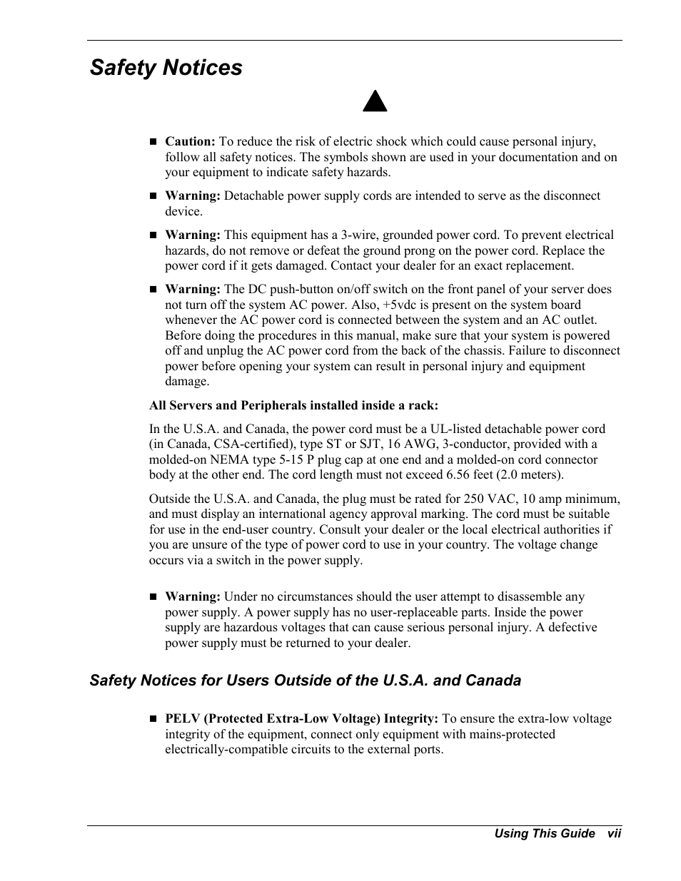 Safety notices | NEC EXPRESS800 User Manual | Page 9 / 78