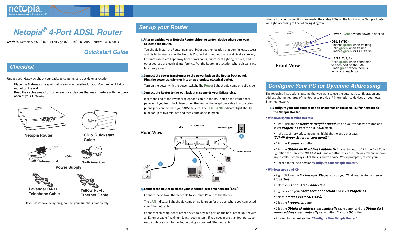 Netopia 3356(EU User Manual | 2 pages