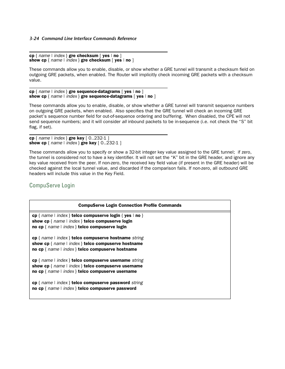 Compuserve login, Compuser ve login -24 | Netopia CLI 874 User Manual | Page 168 / 207