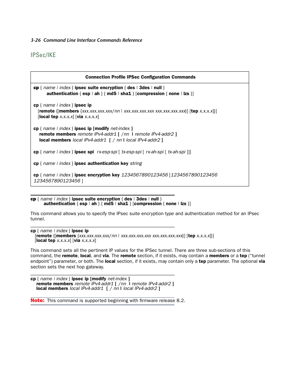 Ipsec/ike, Ipsec/ike -26 | Netopia CLI 874 User Manual | Page 170 / 207