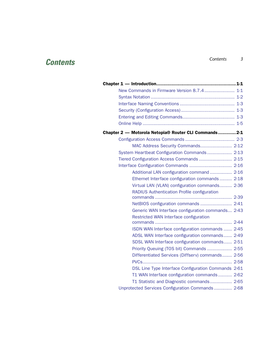Netopia CLI 874 User Manual | Page 3 / 207