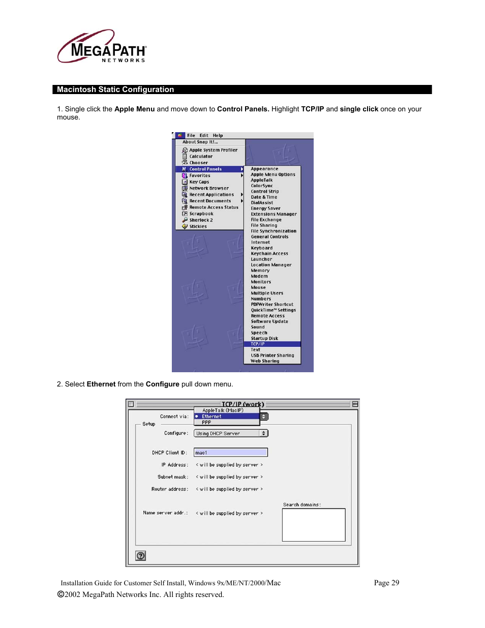 Macintosh static configuration | Netopia 45413 User Manual | Page 29 / 34
