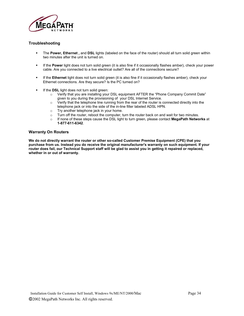 Troubleshooting | Netopia 45413 User Manual | Page 34 / 34
