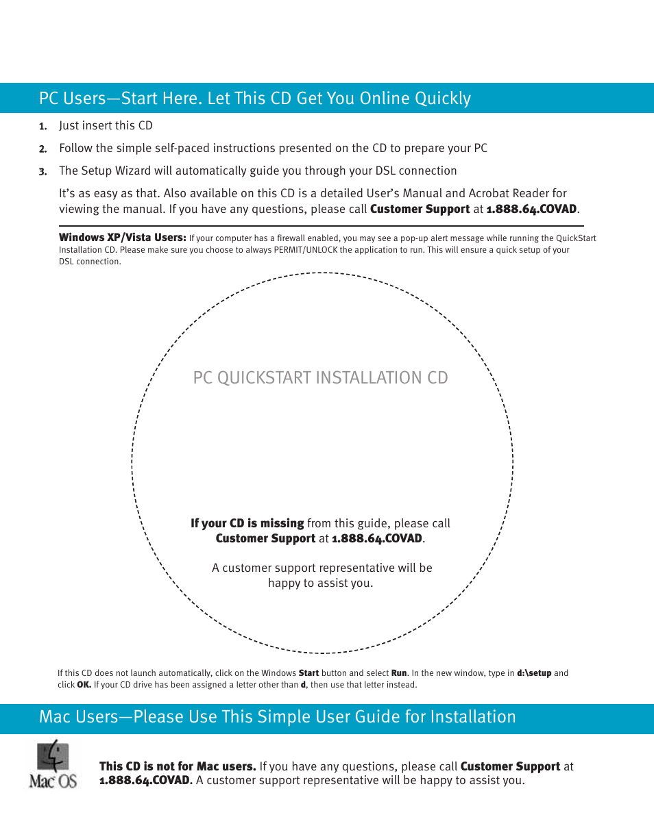 Pc quickstart installation cd | Netopia Network Adapte User Manual | Page 2 / 19