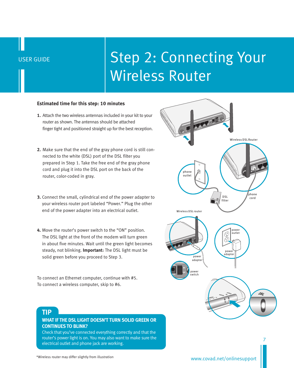 Step 2: connecting your wireless router, User guide | Netopia Network Adapte User Manual | Page 7 / 19
