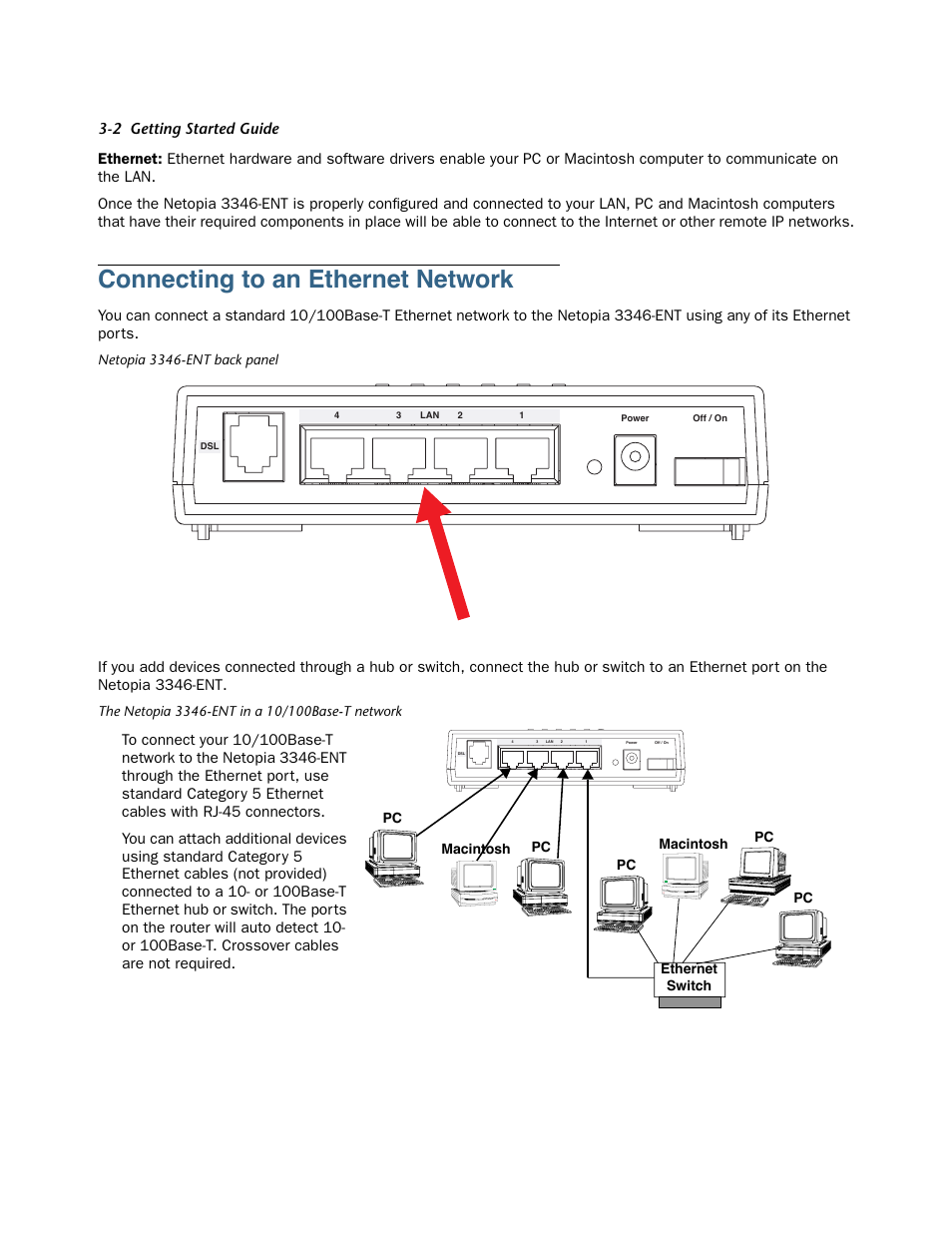 Connecting to an ethernet network, Connecting to an ethernet network -2 | Netopia 3346-ENT User Manual | Page 14 / 38