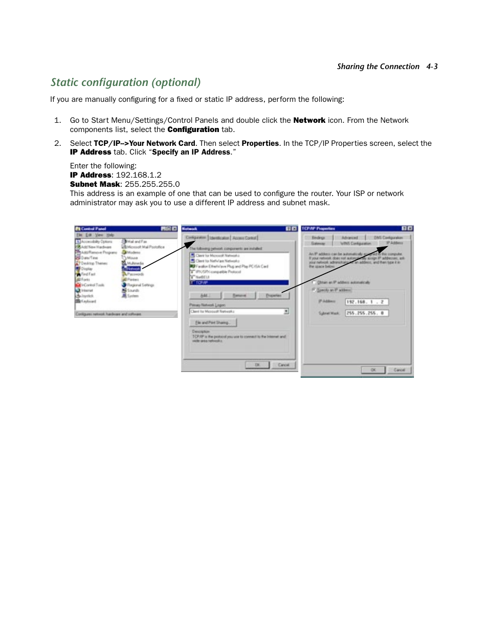 Static configuration (optional), Static configuration (optional) -3 | Netopia 3346-ENT User Manual | Page 17 / 38