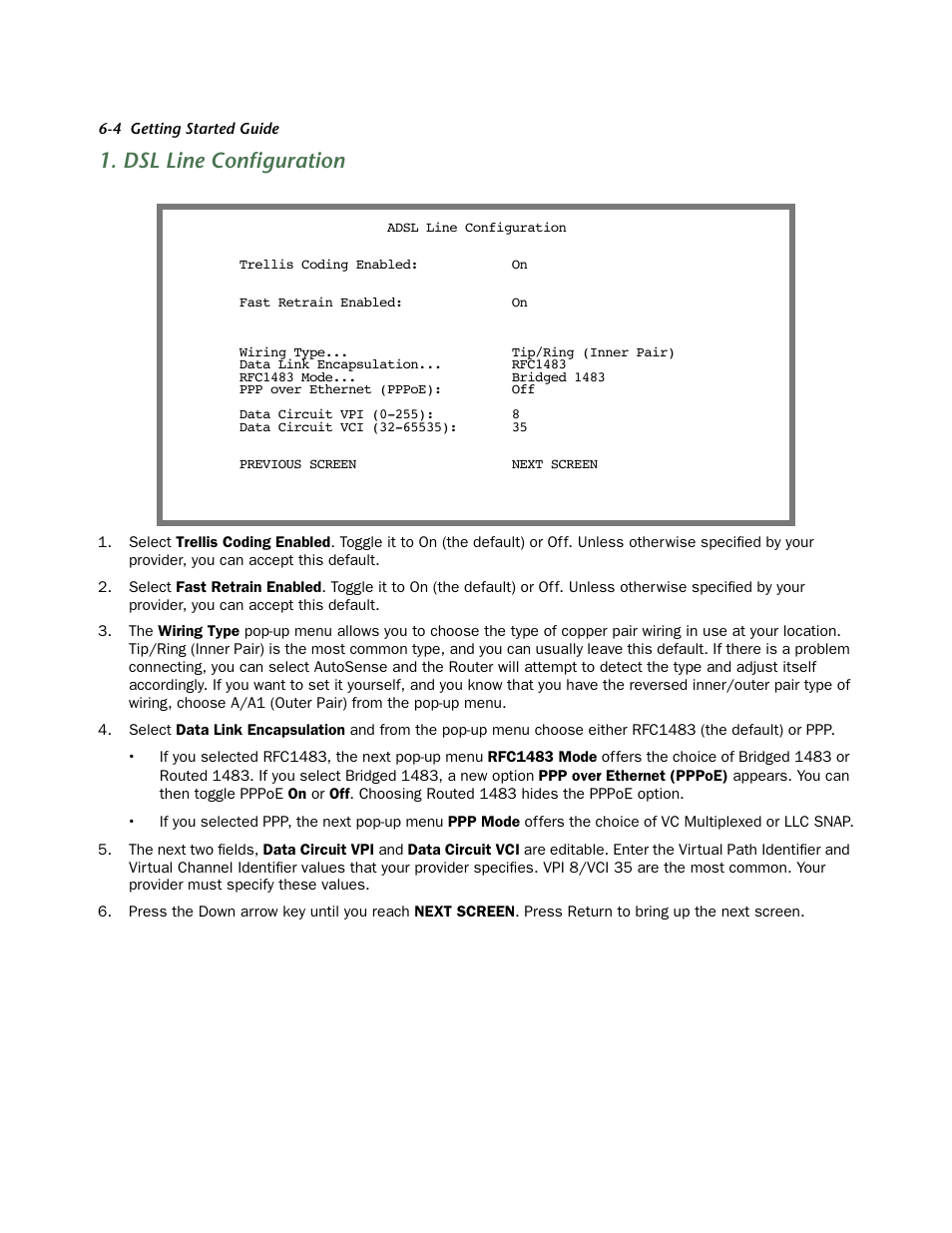 Dsl line configuration, Dsl line configuration -4 | Netopia 3346-ENT User Manual | Page 28 / 38