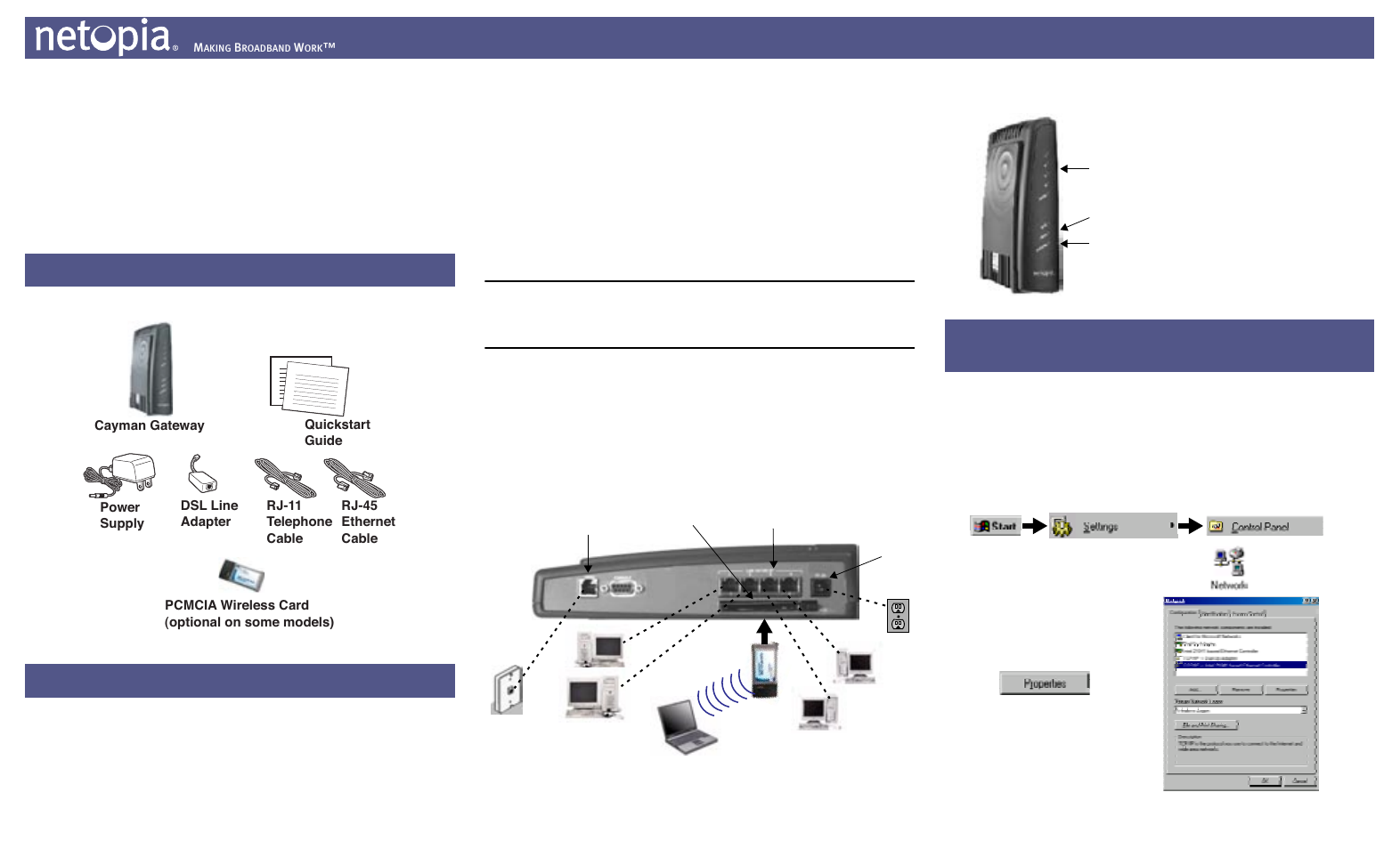 Netopia Cayman 3500 Series User Manual | 2 pages