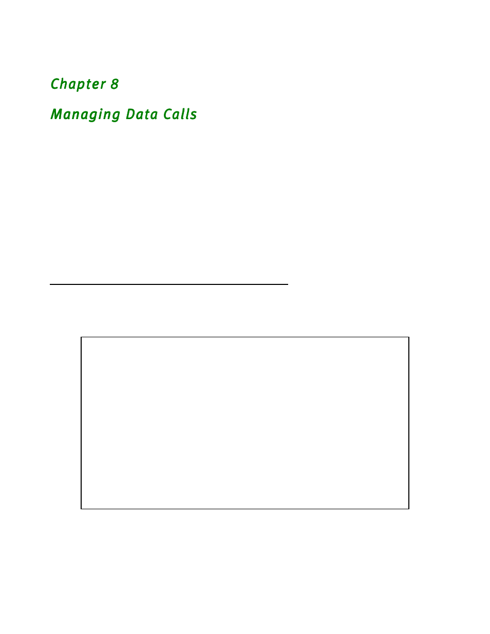 Managing data calls, Specifying telephone connections, Chapter 8 — managing data calls -1 | Specifying telephone connections -1, Explains mor | Netopia R2020 User Manual | Page 77 / 312