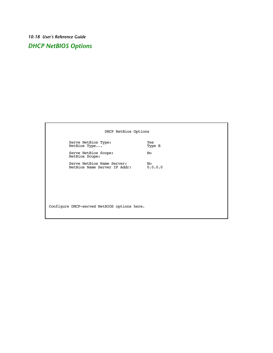 Dhcp netbios options, Dhcp netbios options -18 | Netopia R2121 User Manual | Page 122 / 280