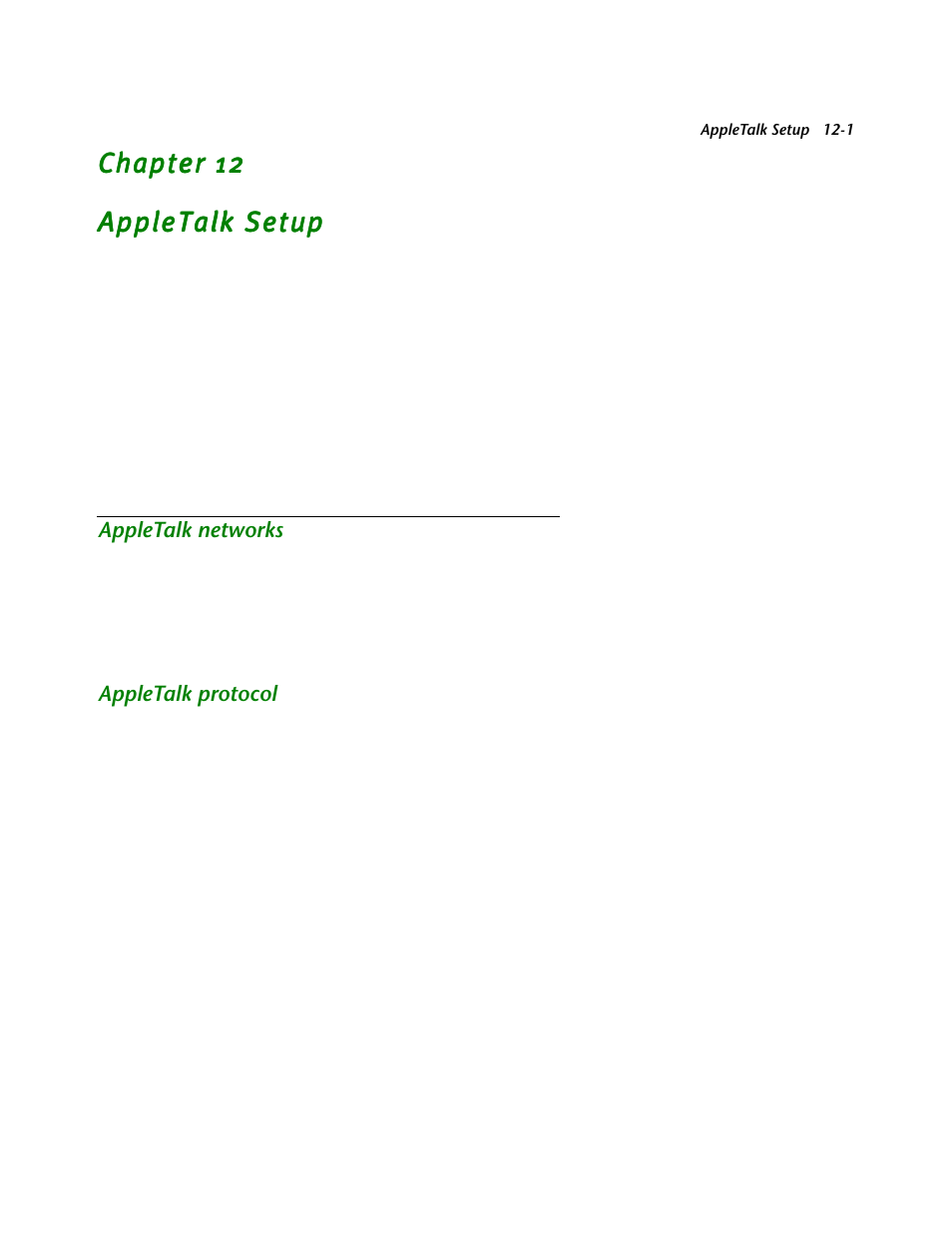 Appletalk setup, Appletalk networks, Appletalk protocol | Chapter 12 — appletalk setup -1, Appletalk networks -1, Appletalk protocol -1 | Netopia R2121 User Manual | Page 135 / 280