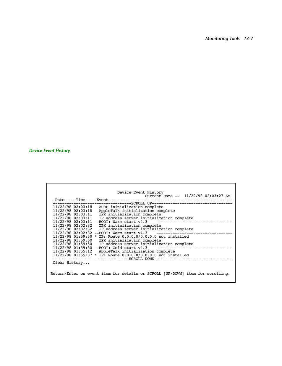 Device event history | Netopia R2121 User Manual | Page 153 / 280