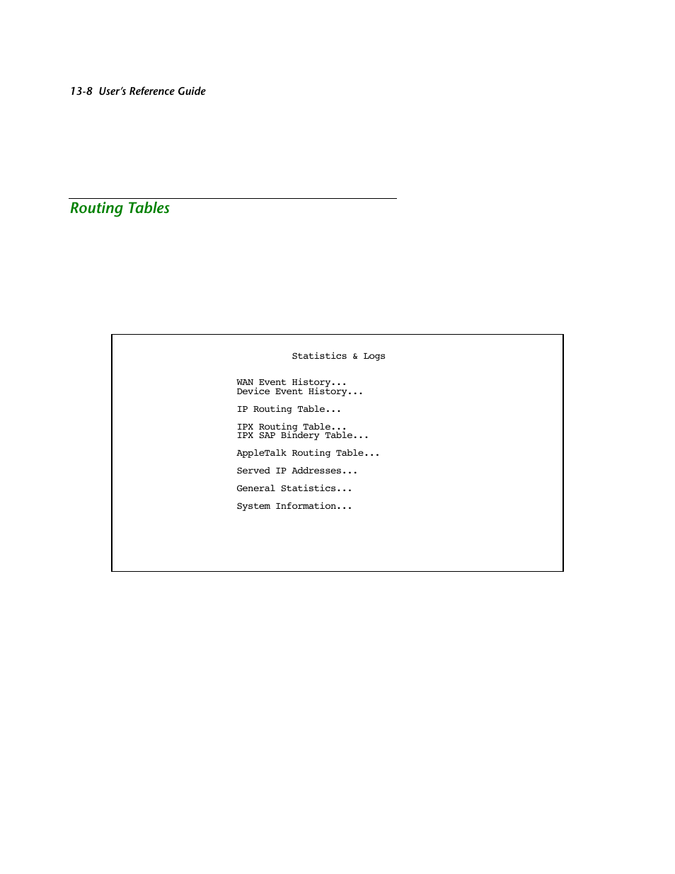 Routing tables, Routing tables -8 | Netopia R2121 User Manual | Page 154 / 280