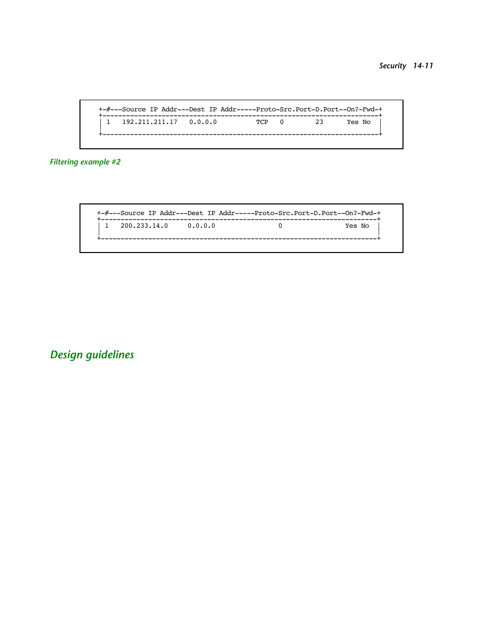 Filtering example #2, Design guidelines, Design guidelines -11 | Netopia R2121 User Manual | Page 173 / 280