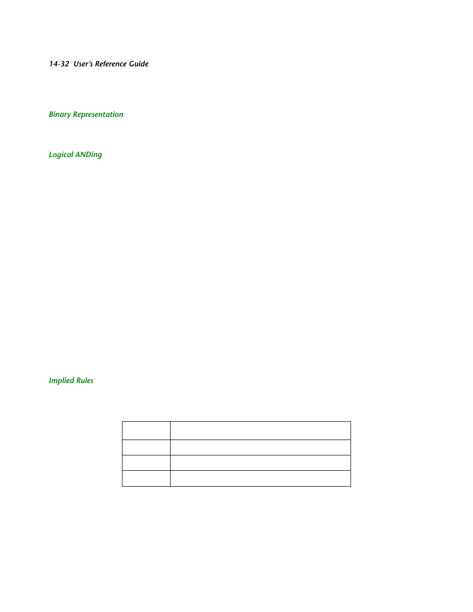 Binary representation, Logical anding, Implied rules | Netopia R2121 User Manual | Page 194 / 280