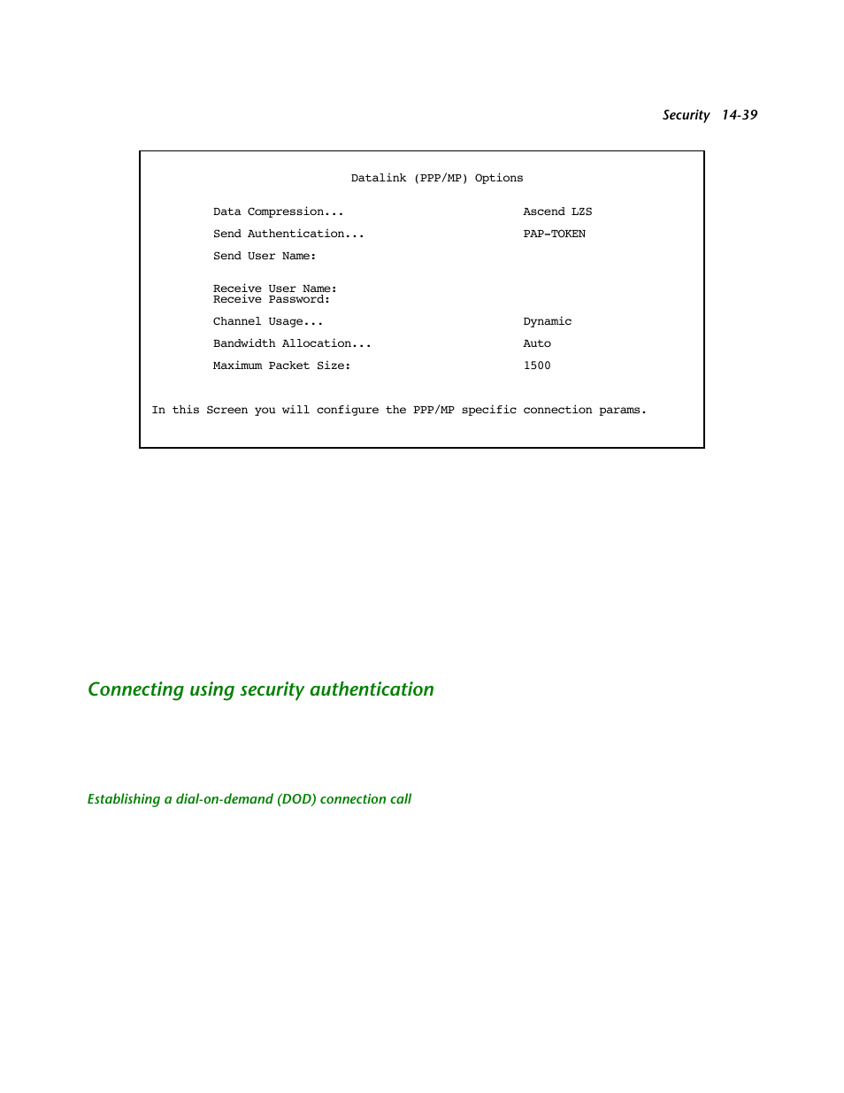 Connecting using security authentication, Connecting using security authentication -39 | Netopia R2121 User Manual | Page 201 / 280