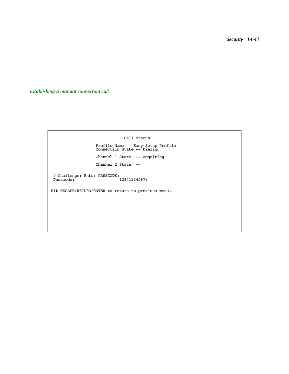 Establishing a manual connection call | Netopia R2121 User Manual | Page 203 / 280