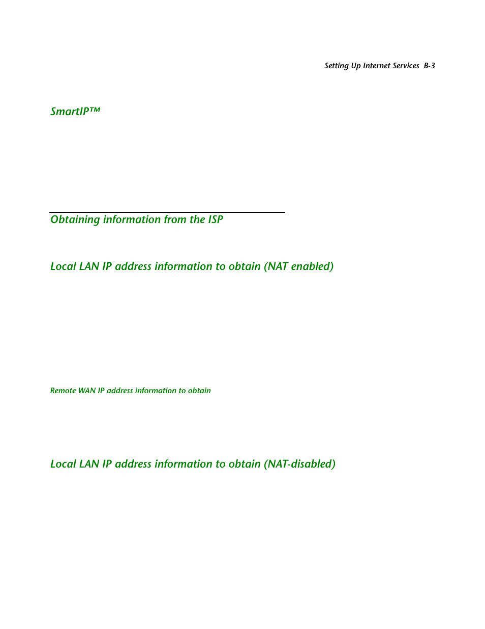 Smartip, Obtaining information from the isp, Remote wan ip address information to obtain | Netopia R2121 User Manual | Page 227 / 280