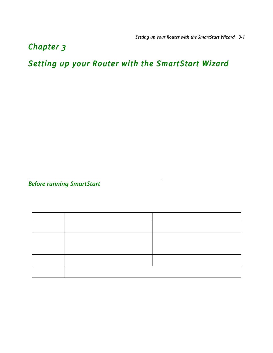 Setting up your router with the smartstart wizard, Before running smartstart, Before running smar tstar t -1 | Ed. see, Before running | Netopia R2121 User Manual | Page 31 / 280