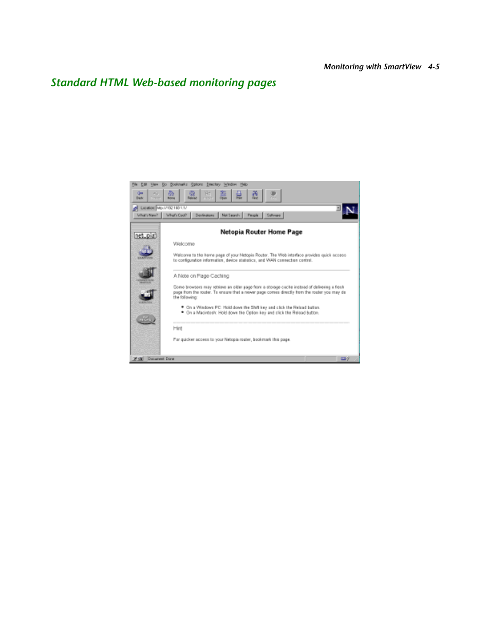 Standard html web-based monitoring pages | Netopia R2121 User Manual | Page 51 / 280