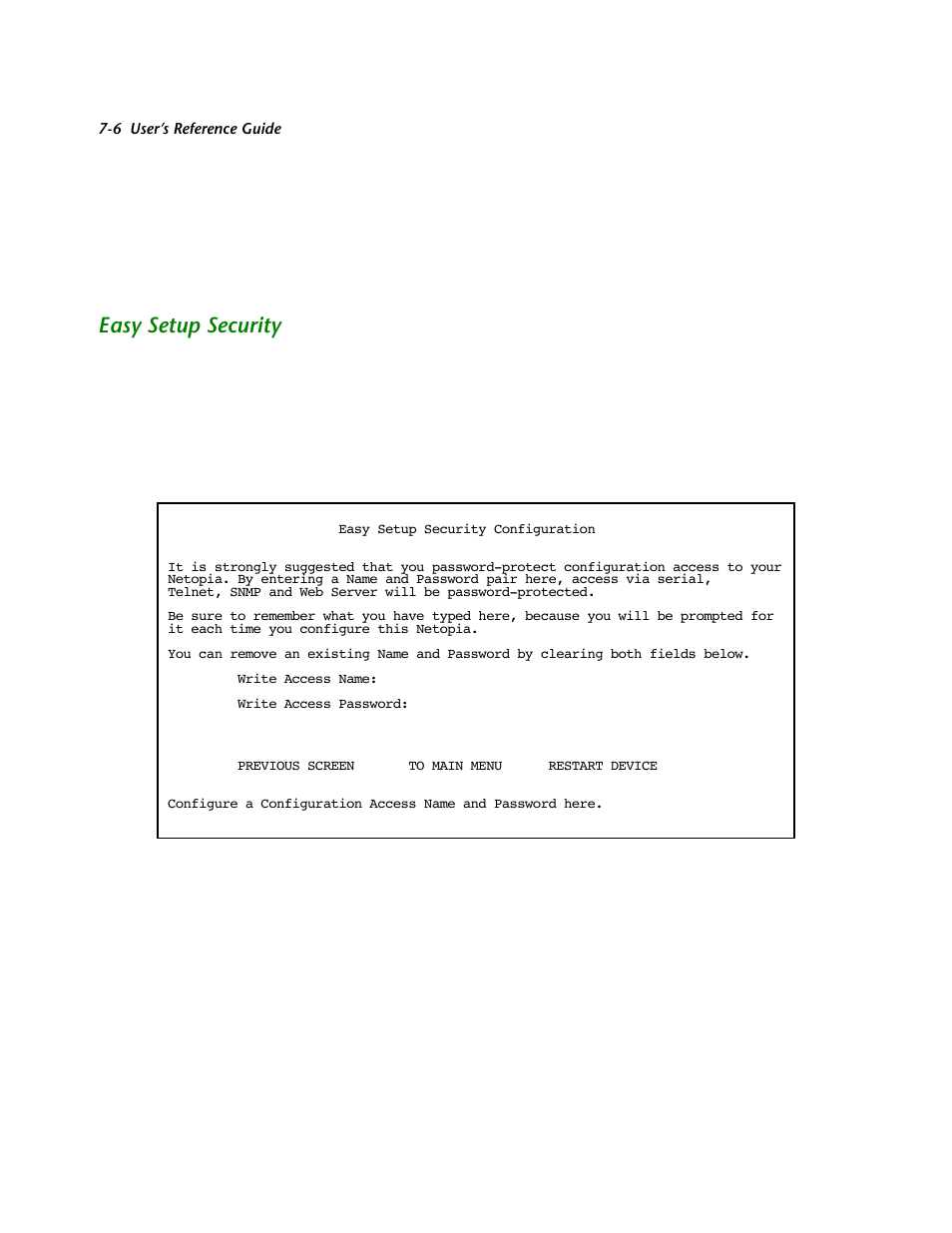 Easy setup security, Easy setup security -6 | Netopia R2121 User Manual | Page 72 / 280