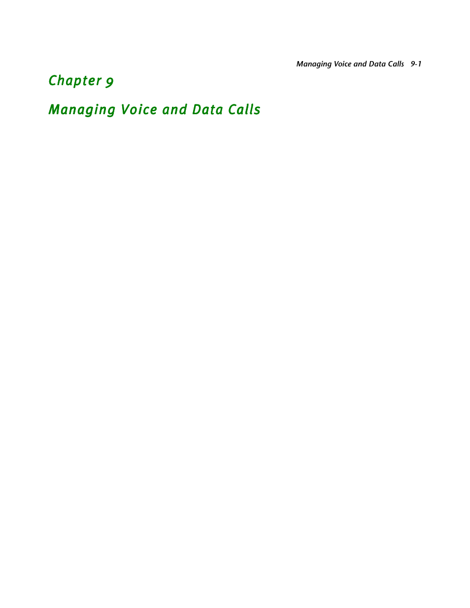 Managing voice and data calls, Chapter 9 — managing voice and data calls -1 | Netopia R2121 User Manual | Page 89 / 280