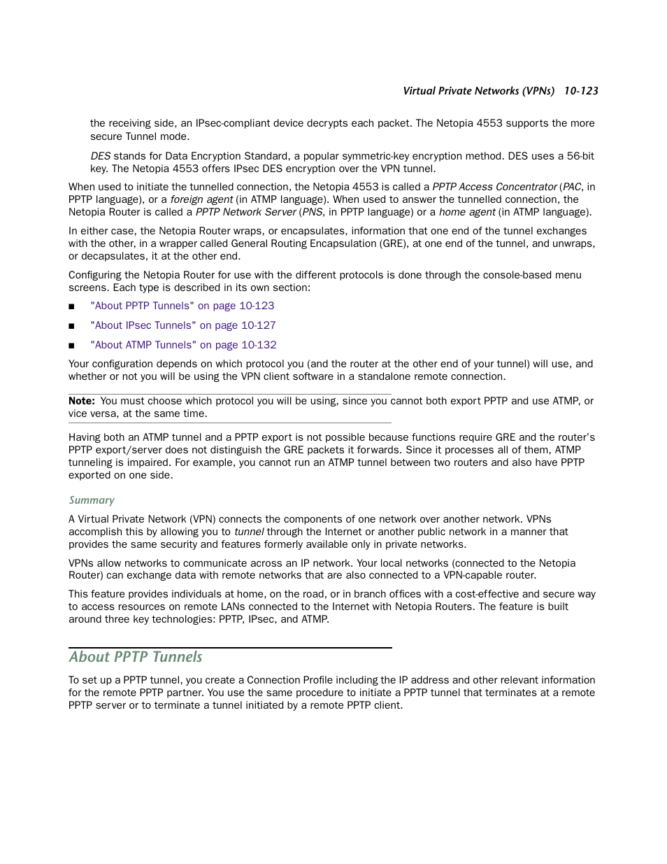About pptp tunnels | Netopia 4553 User Manual | Page 123 / 218