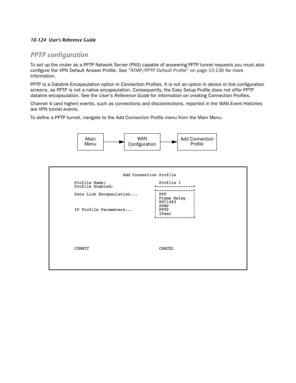 Pptp configuration | Netopia 4553 User Manual | Page 124 / 218