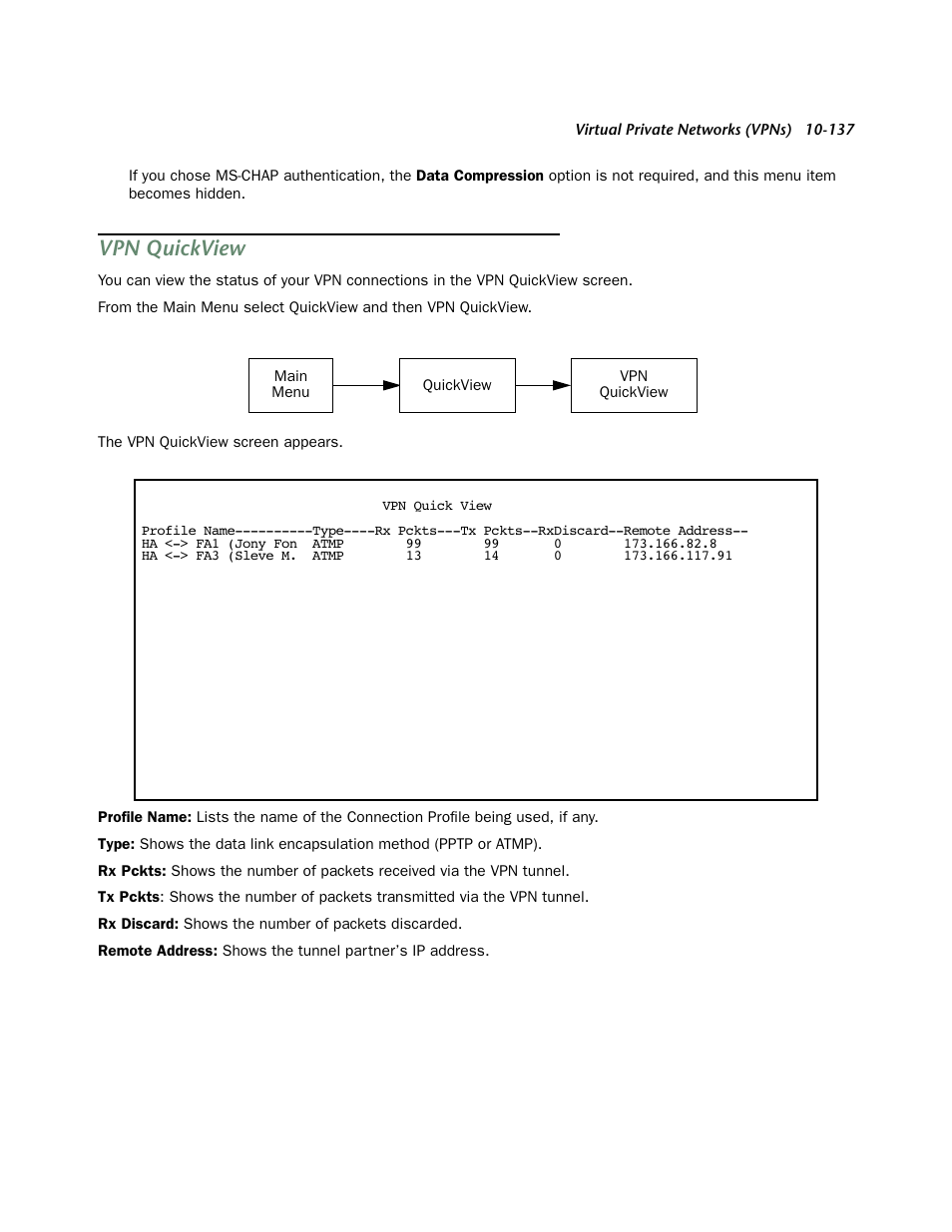 Vpn quickview | Netopia 4553 User Manual | Page 137 / 218