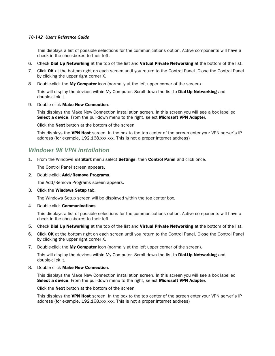 Windows 98 vpn installation | Netopia 4553 User Manual | Page 142 / 218