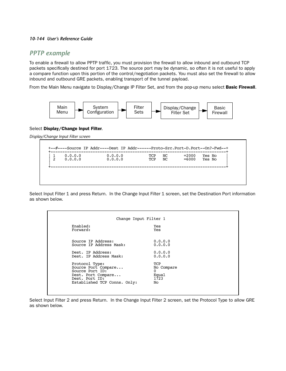 Pptp example | Netopia 4553 User Manual | Page 144 / 218