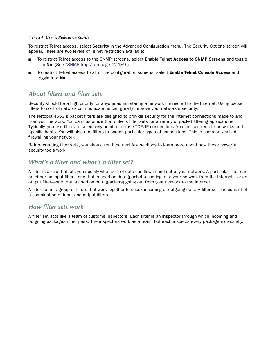 About filters and filter sets, What’s a filter and what’s a filter set, How filter sets work | Netopia 4553 User Manual | Page 154 / 218