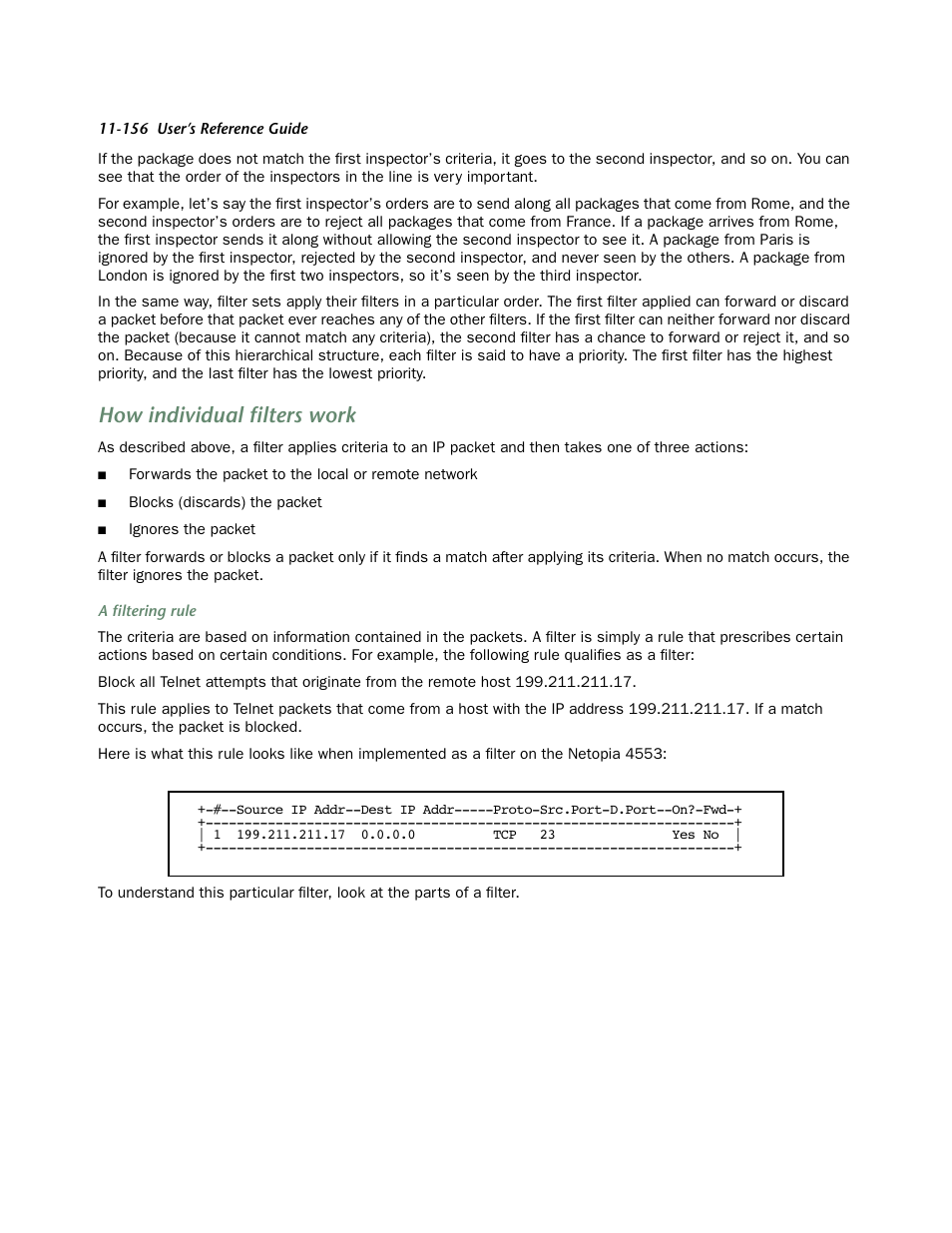 How individual filters work | Netopia 4553 User Manual | Page 156 / 218