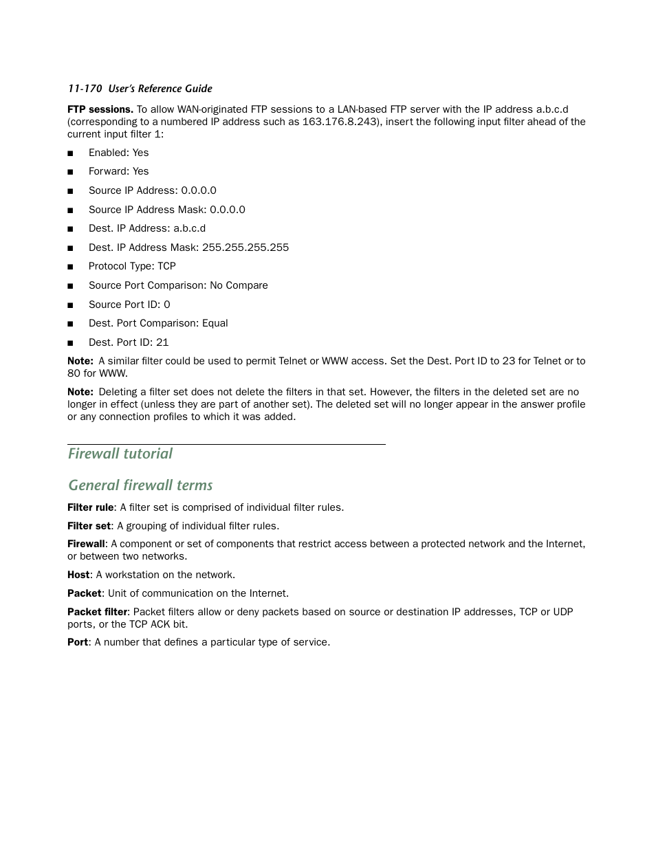 Firewall tutorial, General firewall terms, Firewall tutorial general firewall terms | Netopia 4553 User Manual | Page 170 / 218
