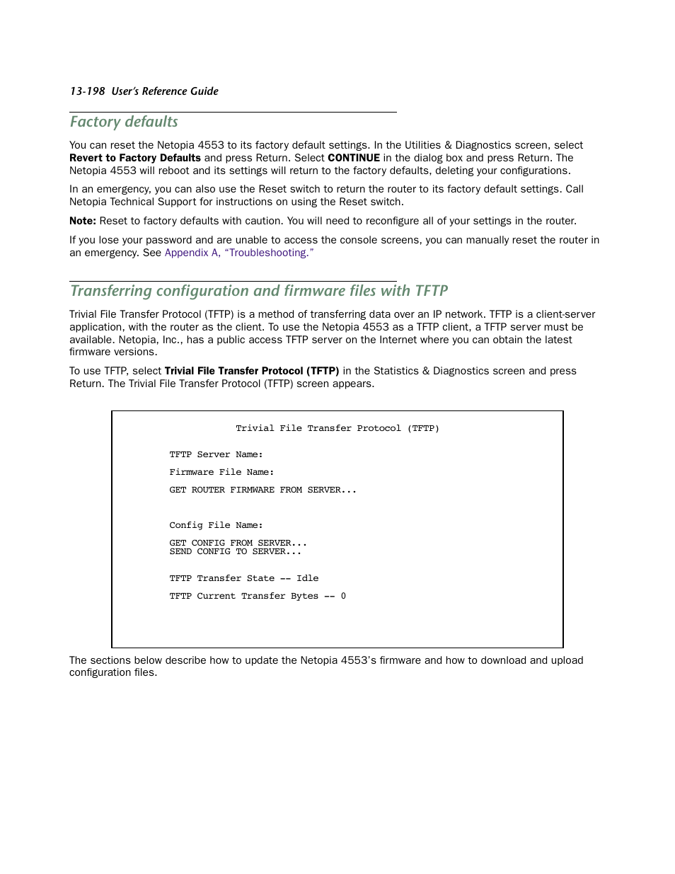 Factory defaults | Netopia 4553 User Manual | Page 198 / 218