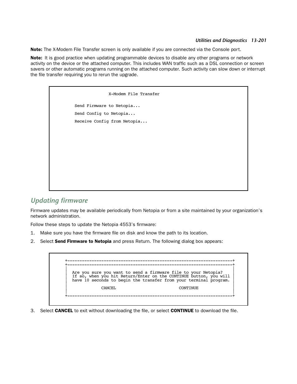 Updating firmware | Netopia 4553 User Manual | Page 201 / 218