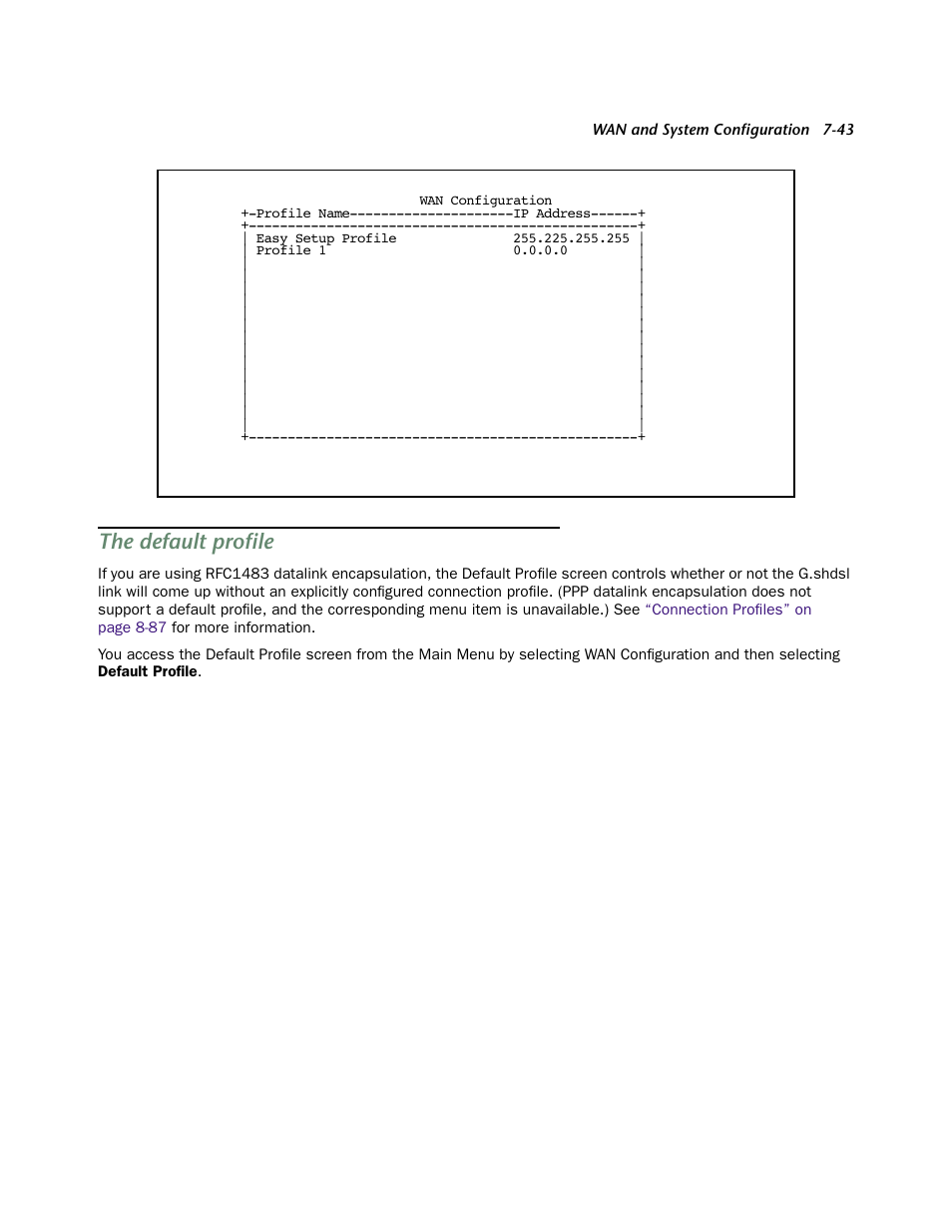 The default profile | Netopia 4553 User Manual | Page 43 / 218