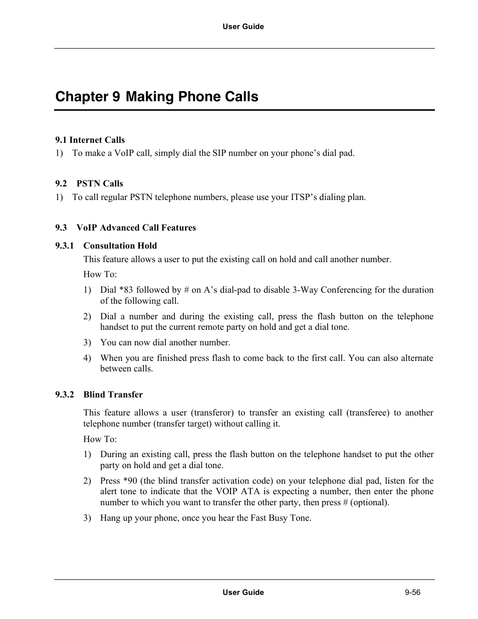 Chapter 9 making phone calls | Netopia Network Adapater User Manual | Page 56 / 69