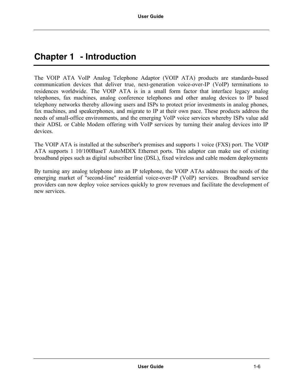 Chapter 1 - introduction | Netopia Network Adapater User Manual | Page 6 / 69