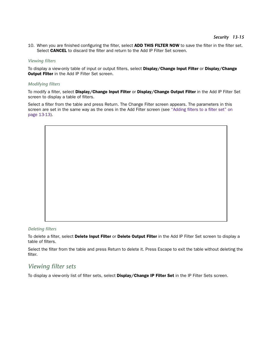 Viewing filter sets, Viewing filter sets -15 | Netopia 4752 User Manual | Page 187 / 284