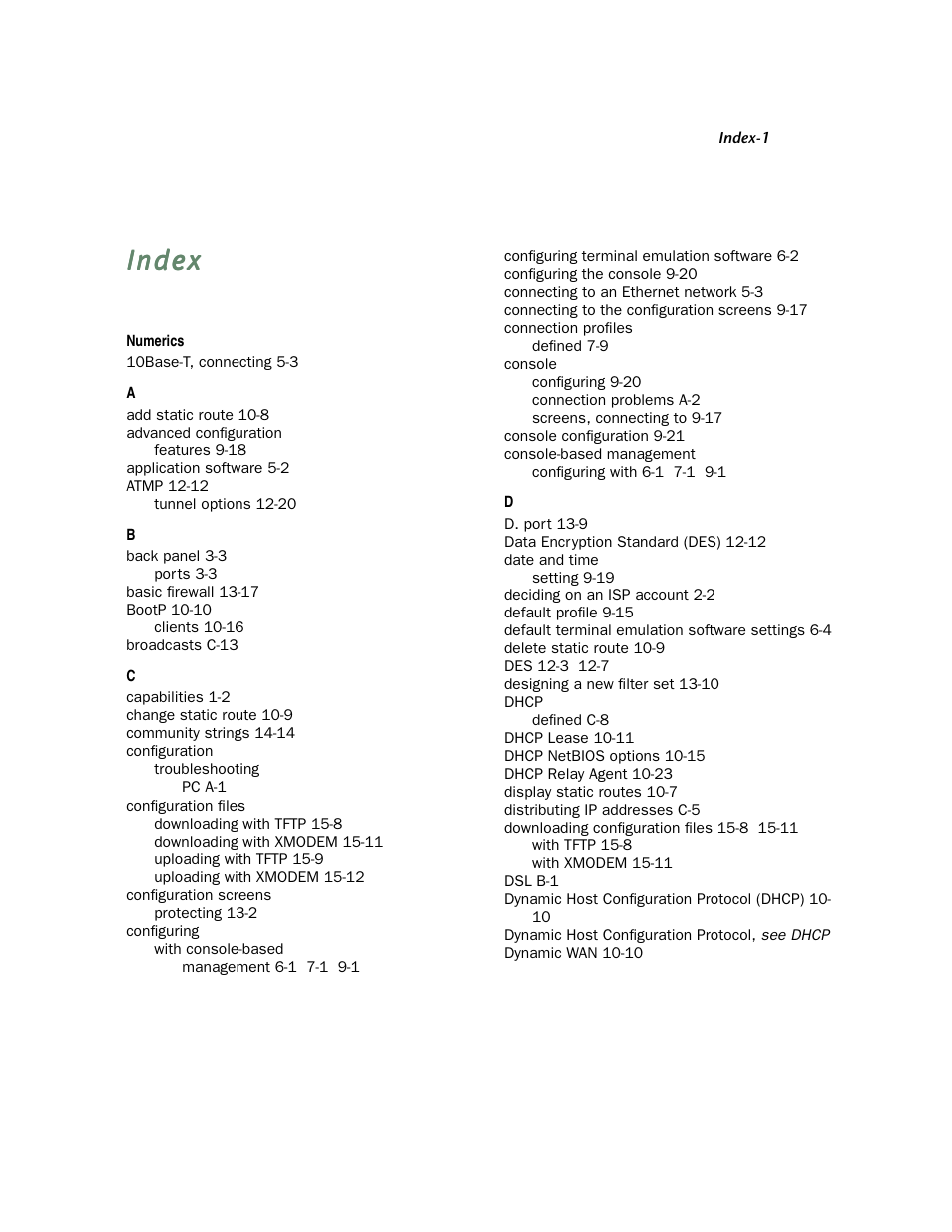 Index | Netopia 4752 User Manual | Page 279 / 284