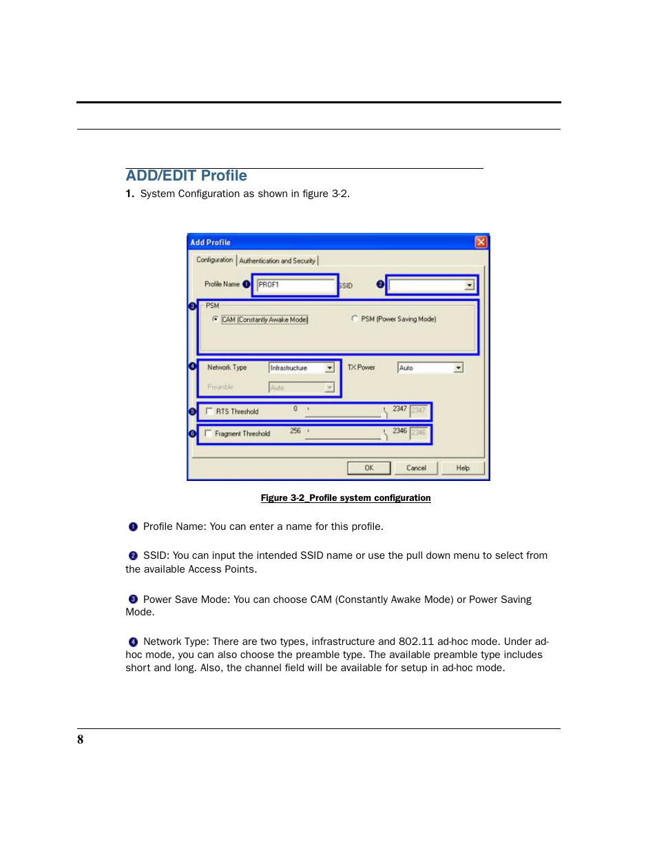 Add/edit profile, Add/edit proﬁle | Netopia 6161210-00-01 User Manual | Page 10 / 64