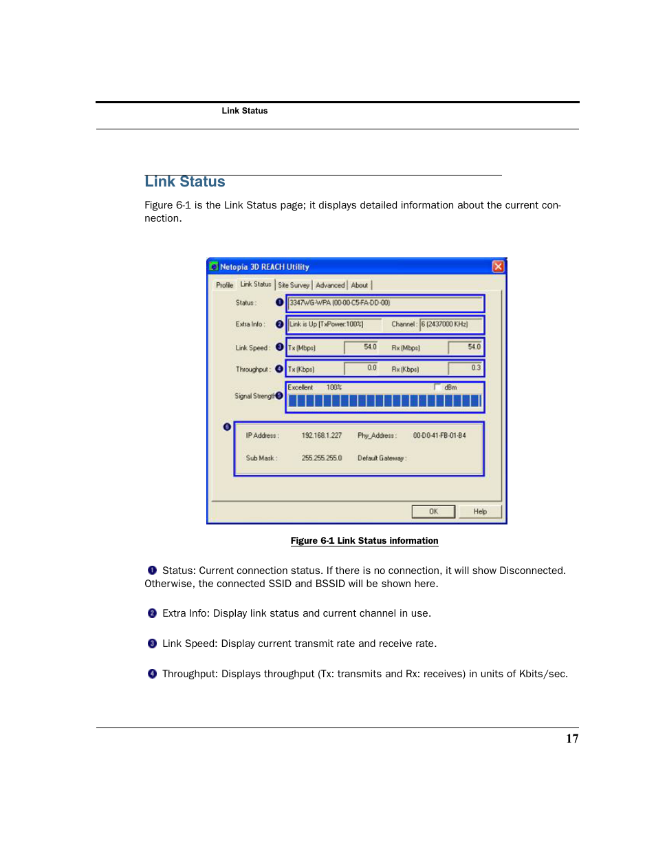 Link status | Netopia 6161210-00-01 User Manual | Page 19 / 64