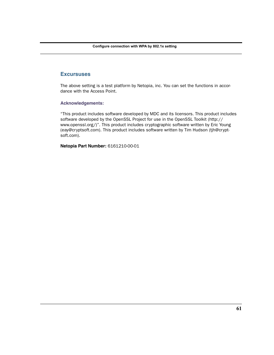 Excursuses | Netopia 6161210-00-01 User Manual | Page 63 / 64