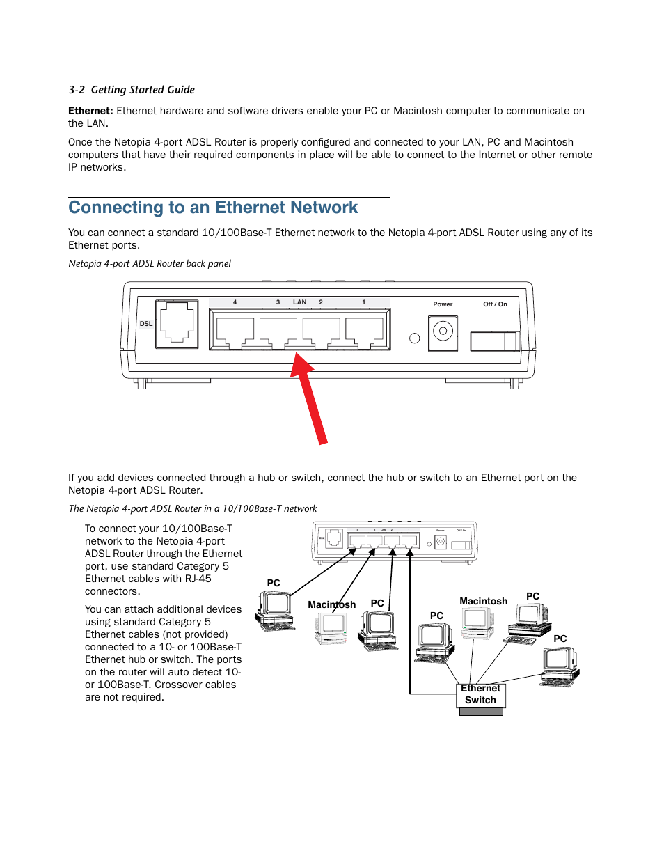 Connecting to an ethernet network, Connecting to an ethernet network -2 | Netopia 3356-ENT User Manual | Page 14 / 36