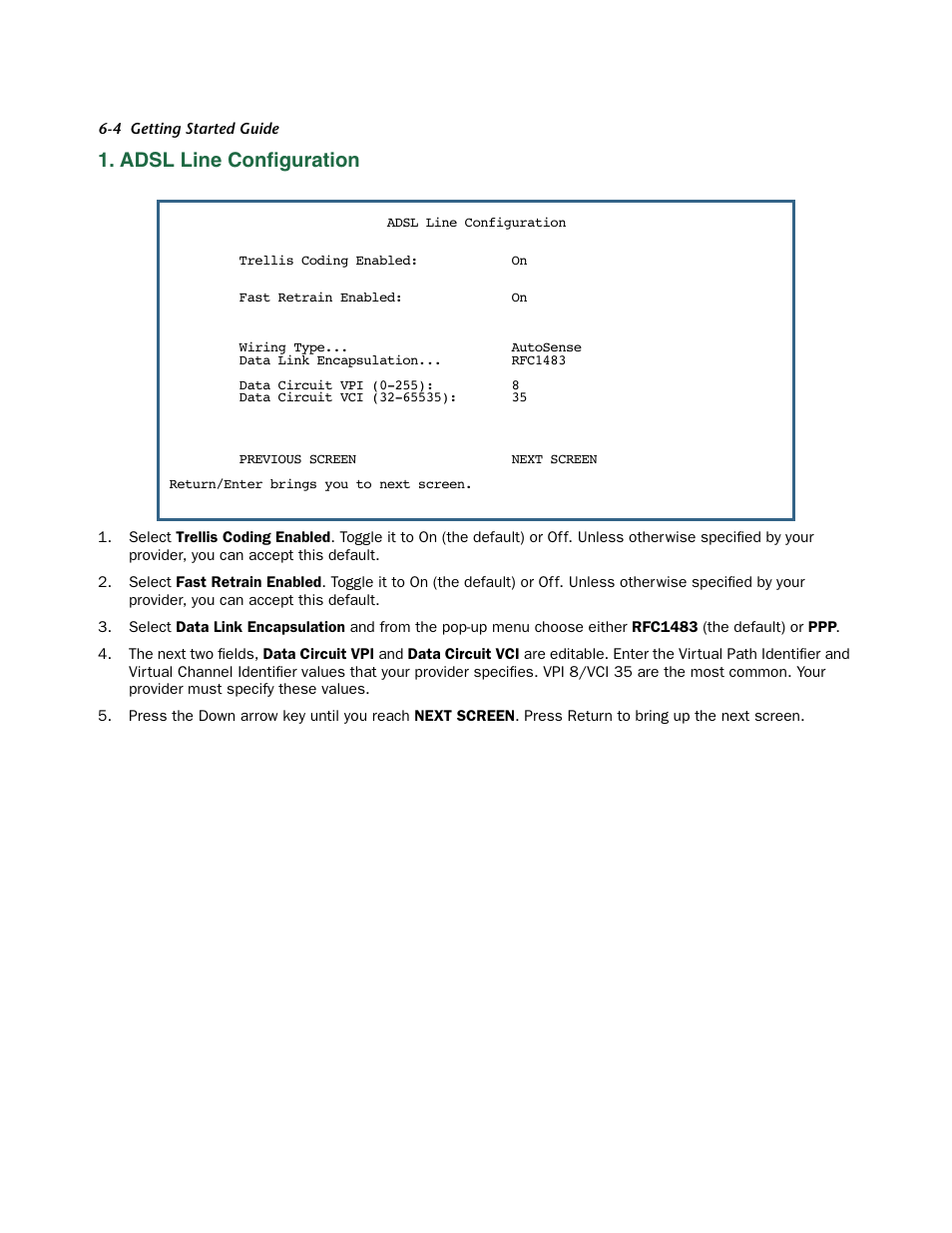 Adsl line configuration, Adsl line configuration -4, Adsl line conﬁguration | Netopia 3356-ENT User Manual | Page 26 / 36